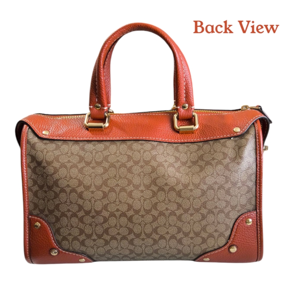 Coach Millie Satchel in Colorblock - Signature C Khaki and Terracotta - Picture 6 of 14